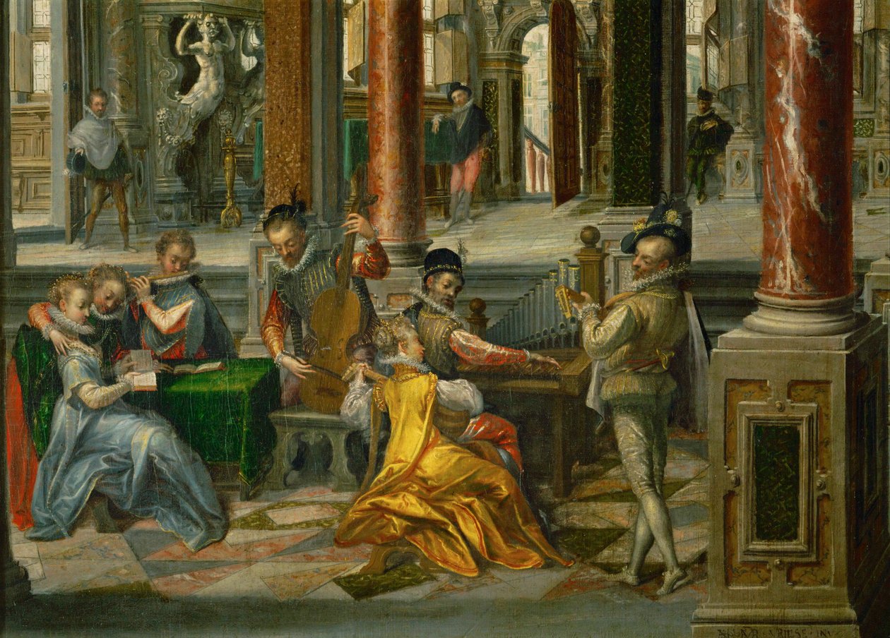 Palastarchitektur mit Musikern von Hans or Jan Vredeman de Vries