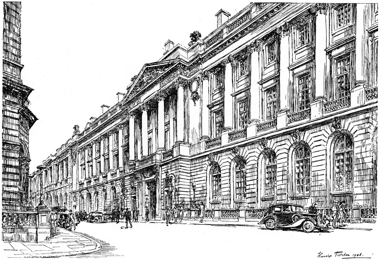Das Äußere des RAC Clubhauses in Pall Mall, London, 1946 von Hanslip Fletcher
