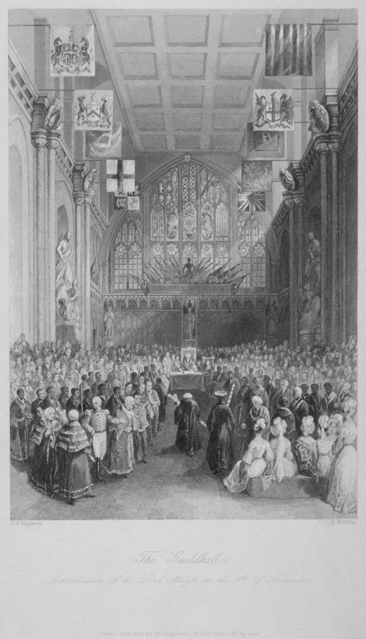 Installation des Lord Mayor of London in der Guildhall, City of London, 1838 von Harden Sidney Melville