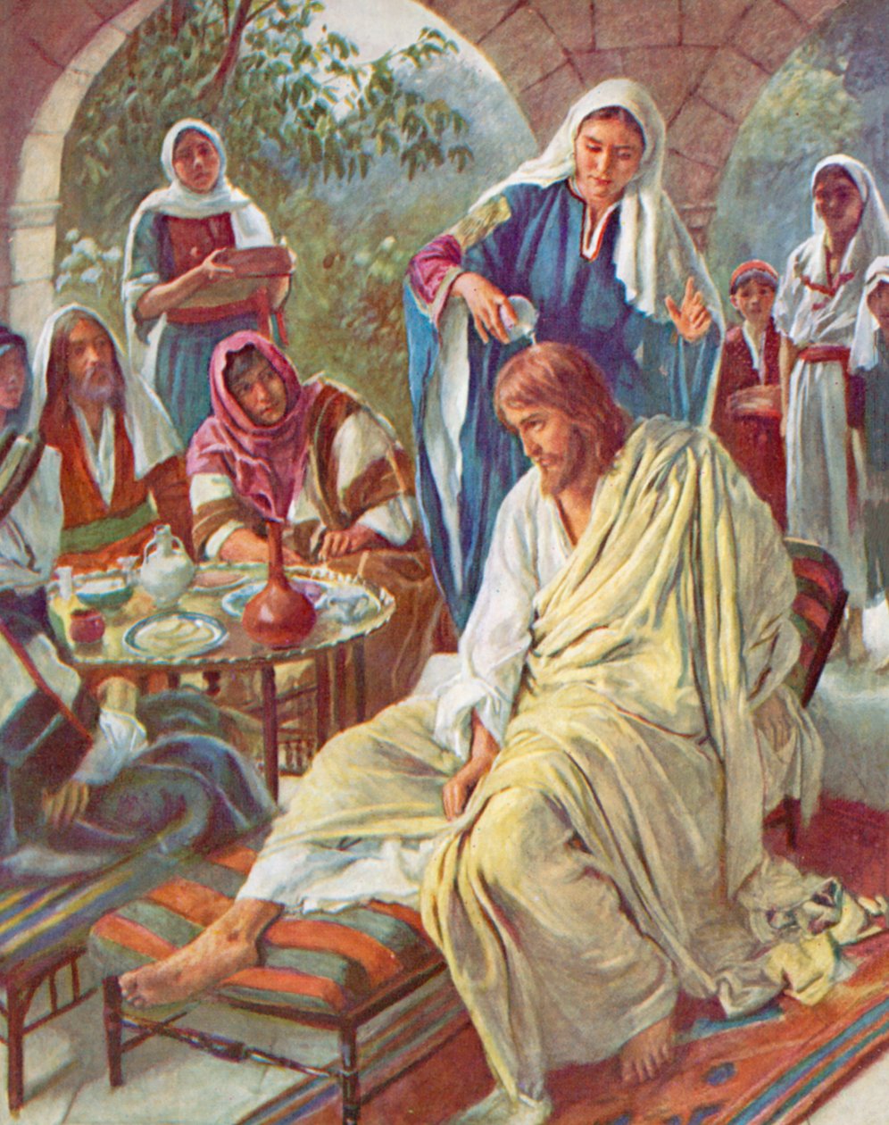 Maria salbt Jesus, Matthäus, 26, 7 von Harold Copping