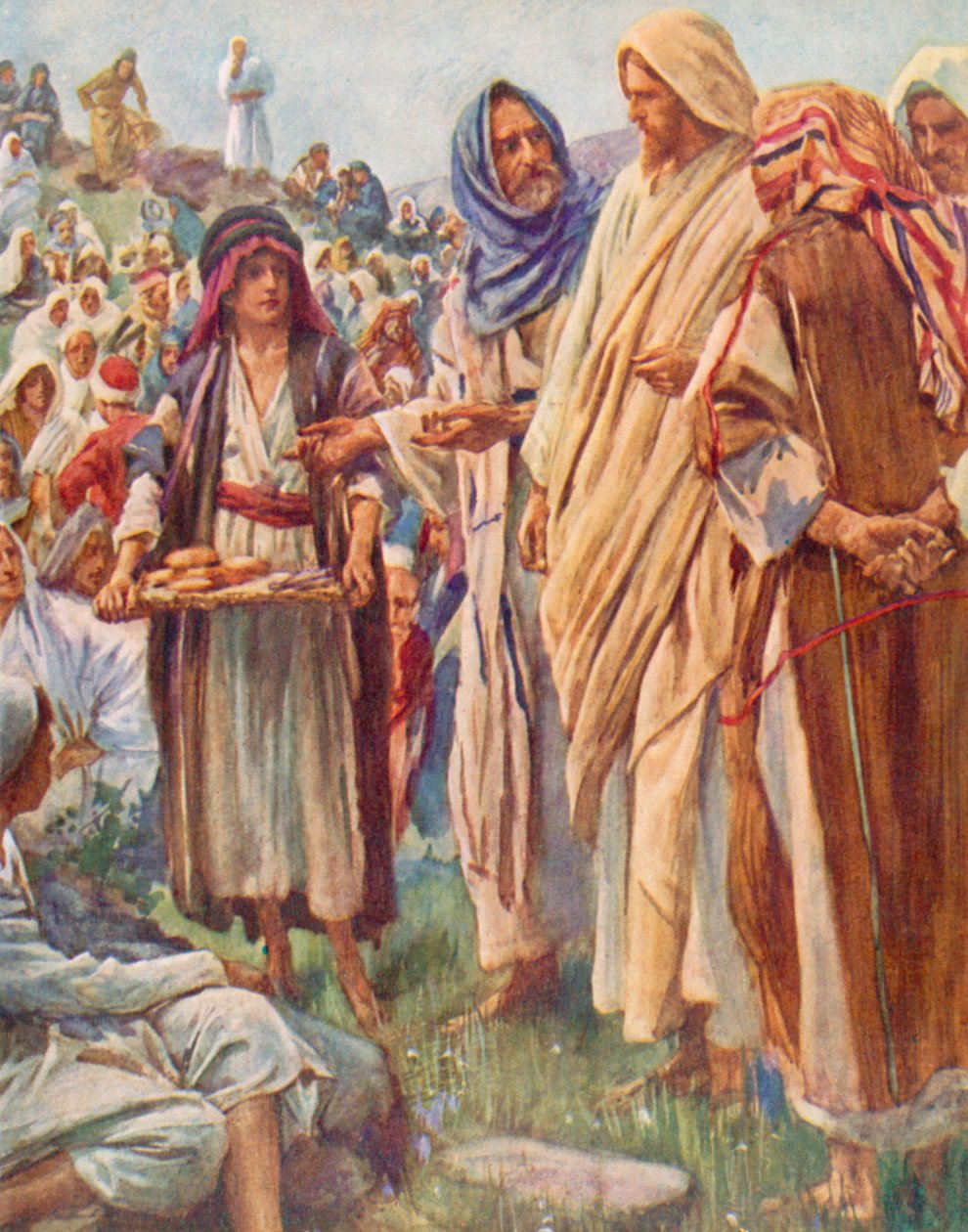 Die Brote und Fische, Johannes, 6, 9 von Harold Copping