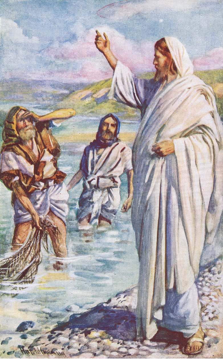Der Ruf von Andreas und Petrus, Illustration aus Harold Copping Bilder: Die Kronenserie, ca. 1920er Jahre von Harold Copping