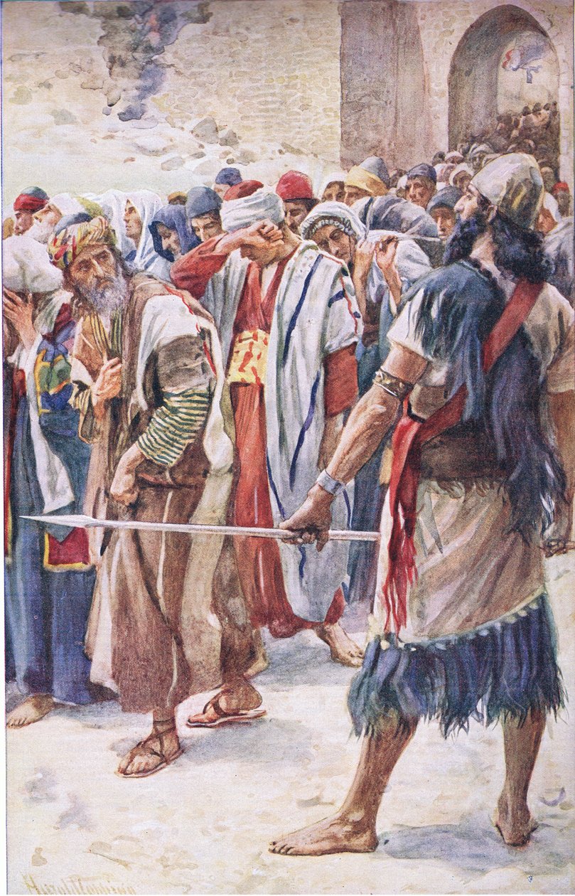 Die Gefangenen von Babylon, Illustration aus Bilder, die lehren Die Kronenserie, 1920 von Harold Copping