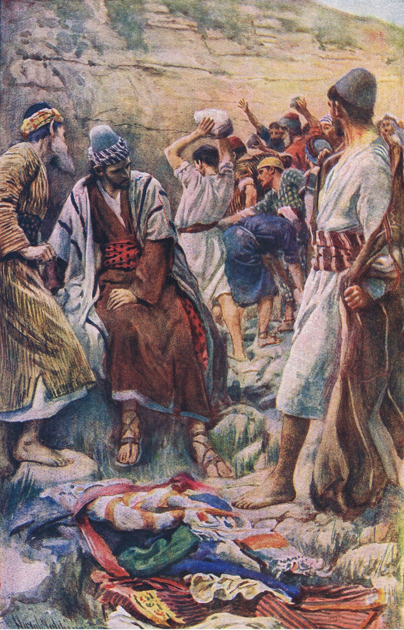 Der Tod des Stephanus, Illustration aus Harold Copping Bilder: Die Kronen-Serie, ca. 1920er von Harold Copping