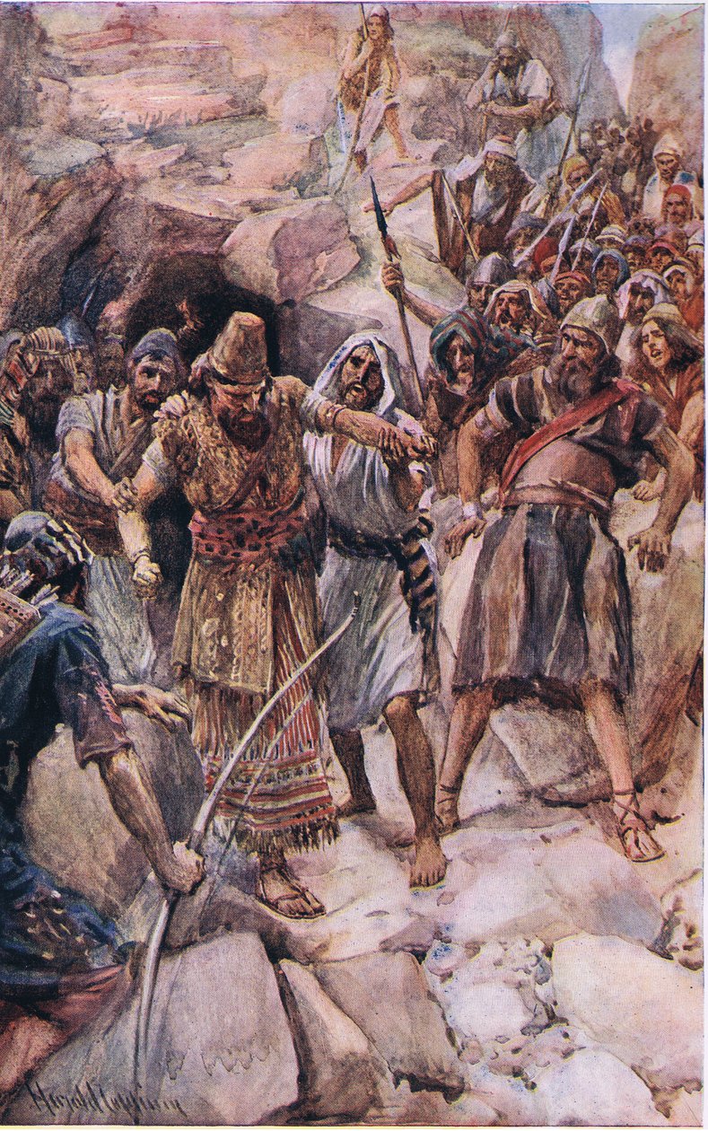 Das Schicksal der Kanaaniterkönige, Illustration aus Pictures That Teach The Crown Series, 1920 von Harold Copping