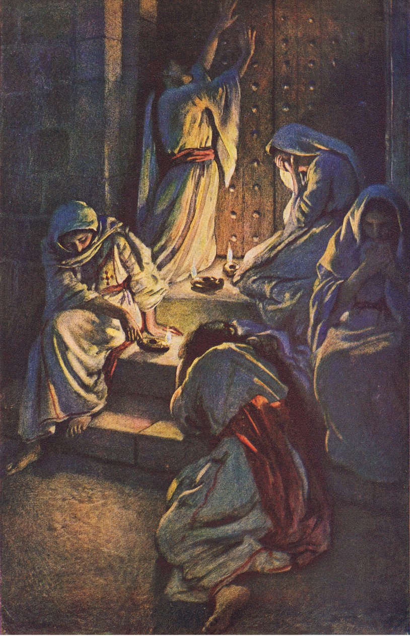 Die törichten Jungfrauen, Illustration aus Harold Copping Pictures: The Crown Series, ca. 1920er Jahre von Harold Copping