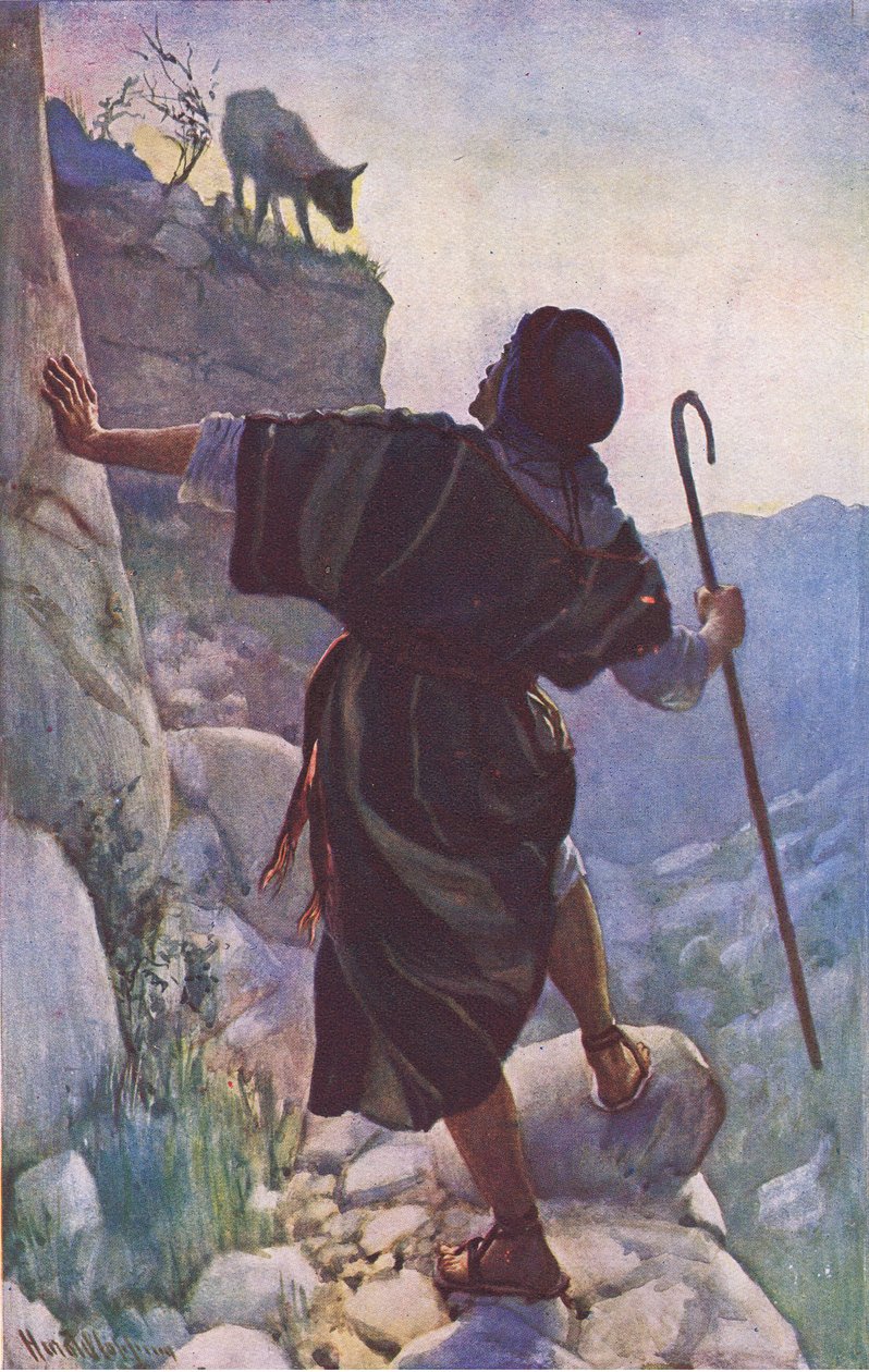 Das verlorene Schaf, Illustration aus Harold Copping Pictures: The Crown Series, ca. 1920er Jahre von Harold Copping