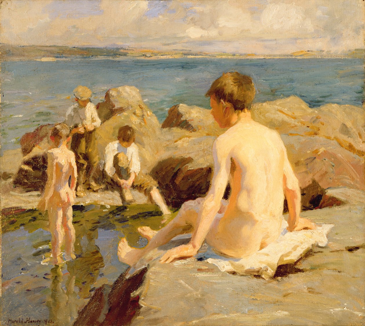 Auf den Felsen bei Newlyn von Harold Harvey
