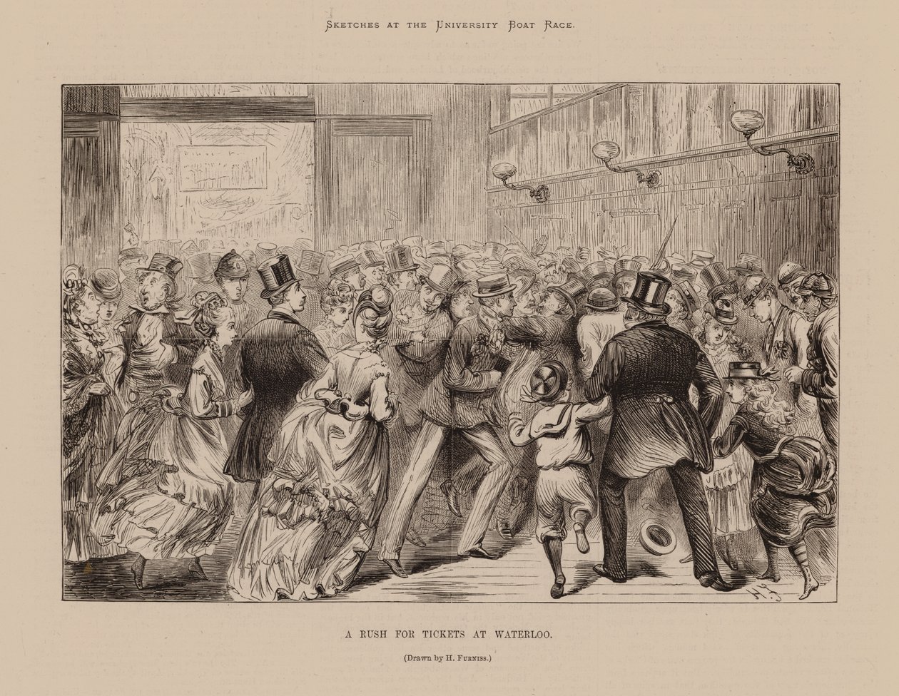 Ein Ansturm auf Tickets in Waterloo von Harry (after) Furniss