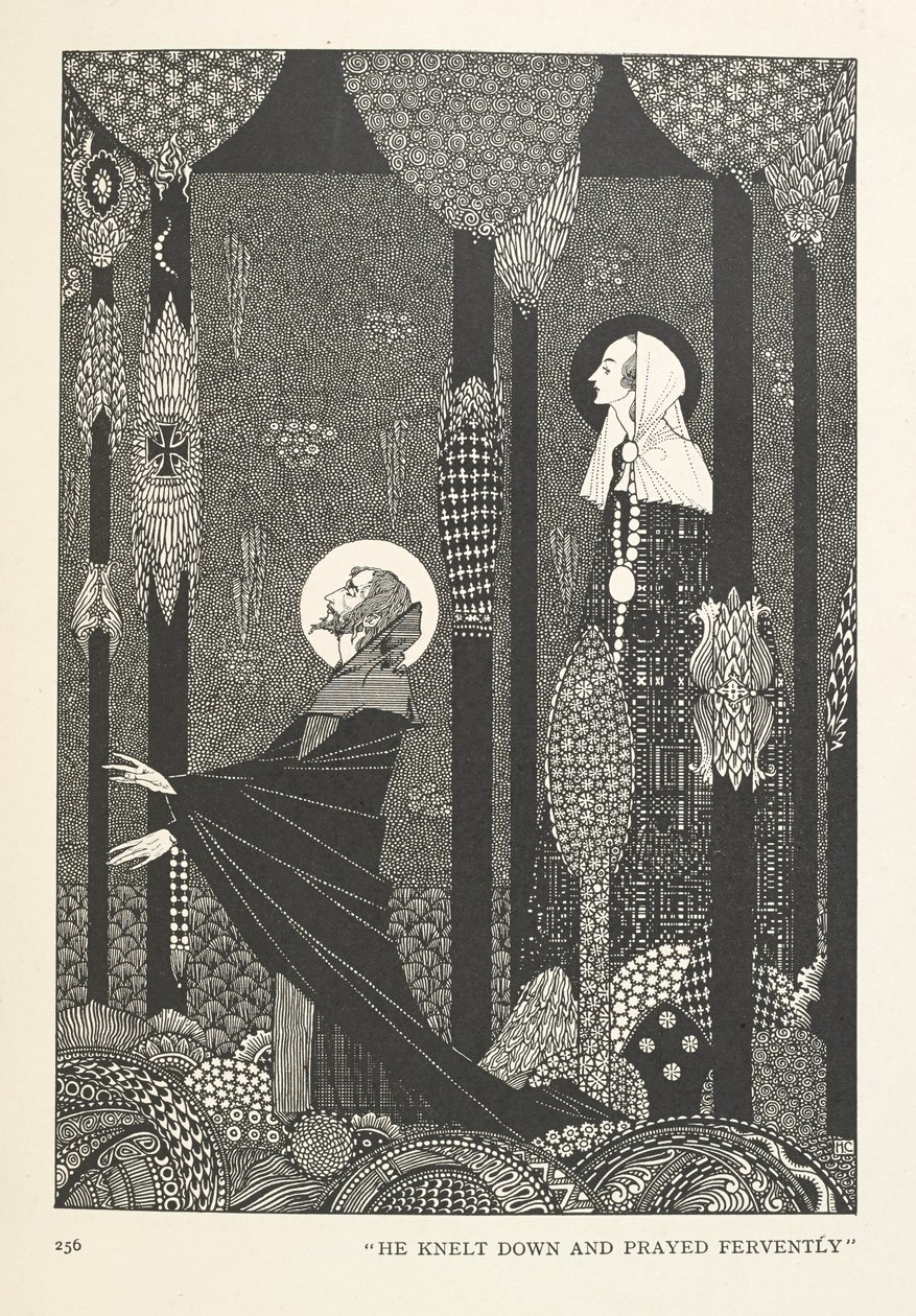 Die Tochter des Marschkönigs. Er kniete nieder und betete inbrünstig. von Harry Clarke