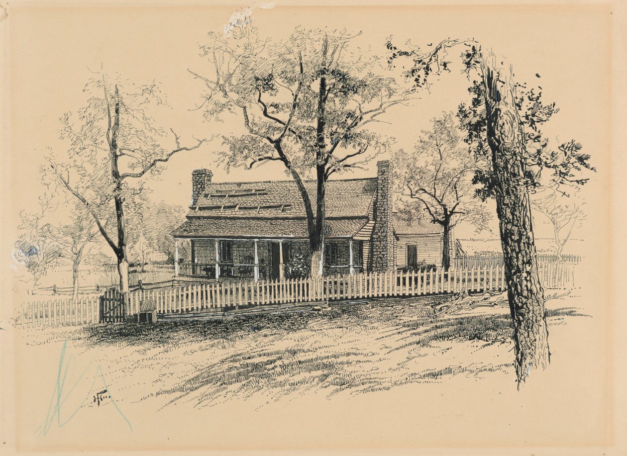 Bauernhaus von H. P. Bottom in der Nähe von Rousseaus Position von Harry Fenn