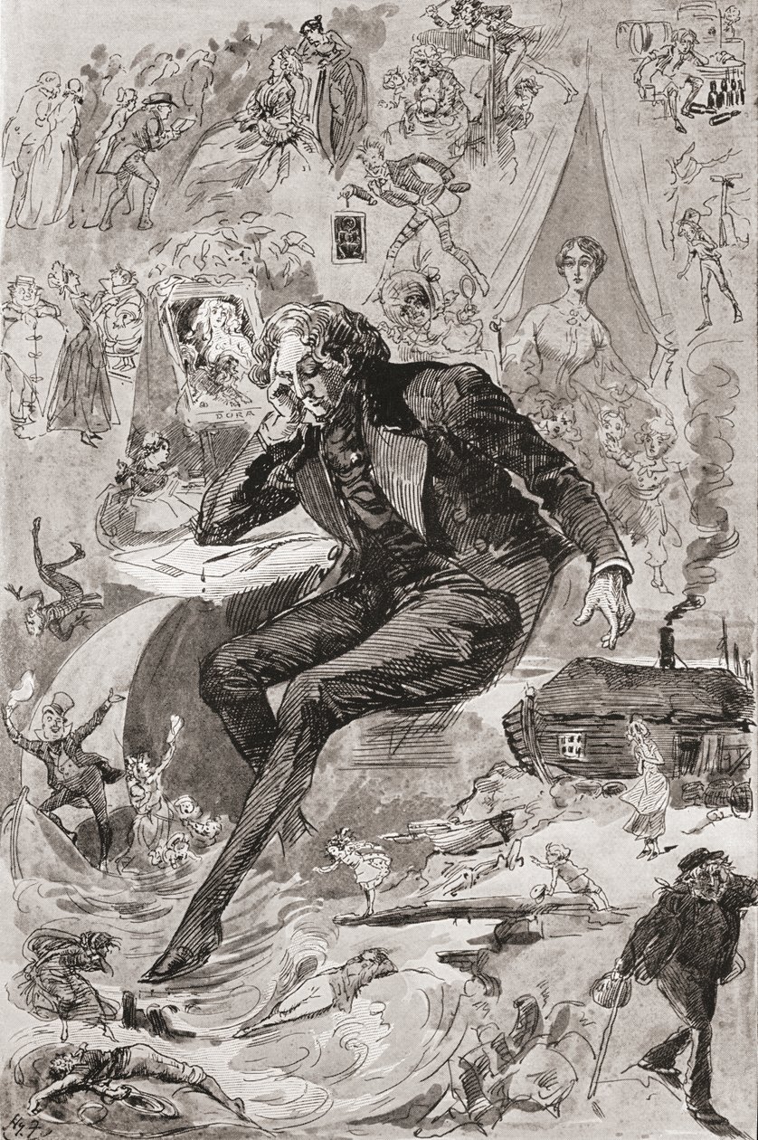 David Copperfield. Illustration von Harry Furniss für den Charles Dickens Roman David Copperfield, aus der Testimonial Edition, veröffentlicht 1910. von Harry Furniss