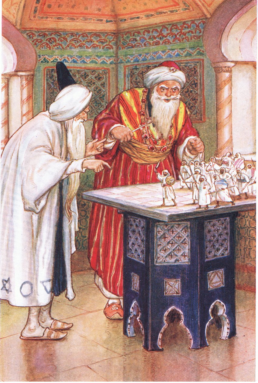 König Aben Kabuz und der arabische Astrologe (aus der Geschichte Der arabische Astrologe), Illustration aus 