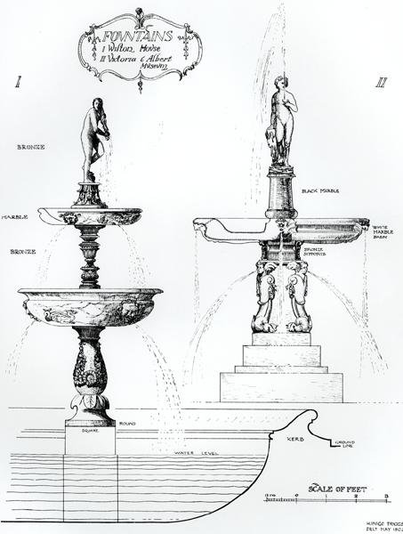 Brunnen, Wilton House, Wiltshire und Victoria and Albert Museum, London von Harry Inigo Triggs