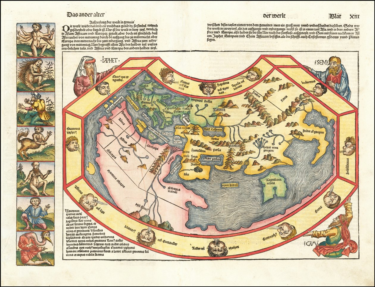 Weltkarte von 1493 von Hartmann Schedel von Hartmann Schedel