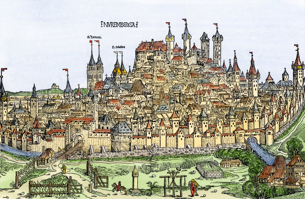 Ansicht der Stadt Nürnberg, Deutschland von Hartmann Schedel