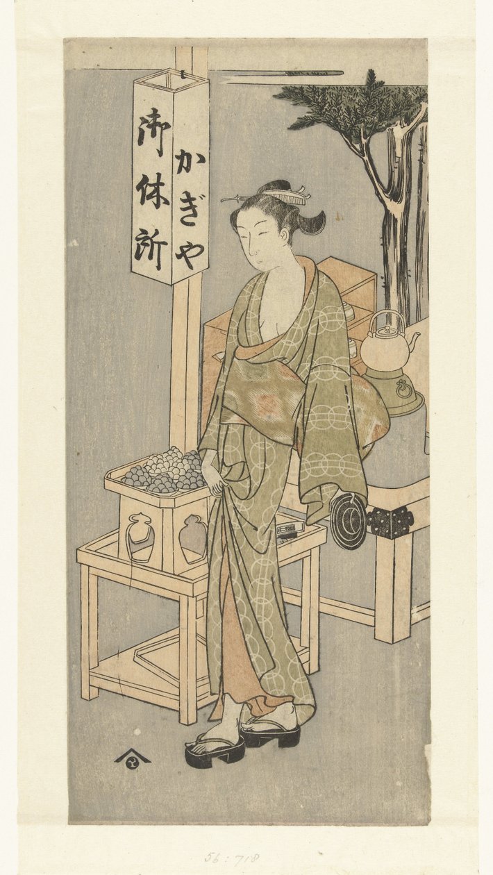 Osen beim Kagiya-Teeladen von Harunobu school