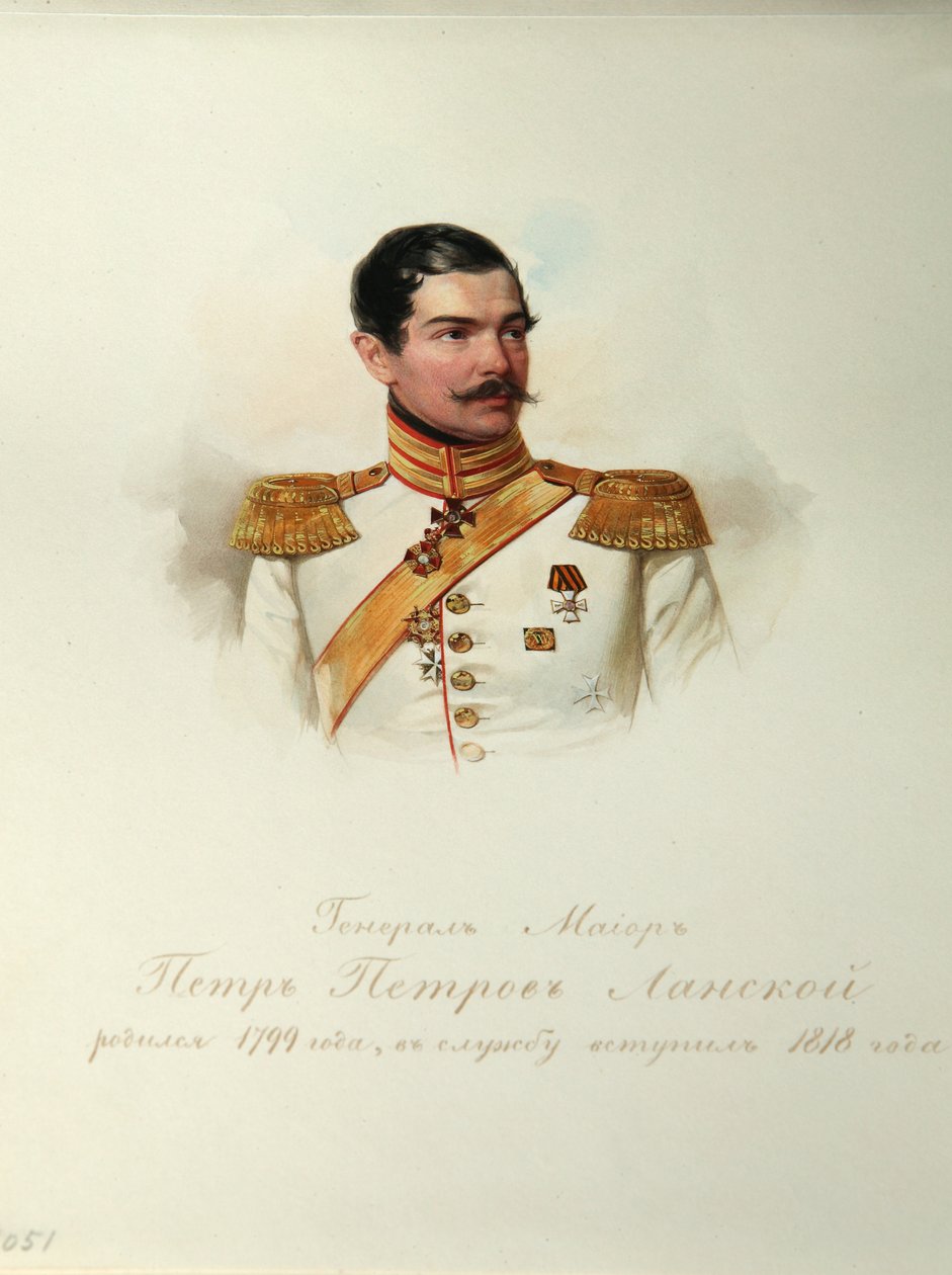 Porträt von General Pjotr Petrowitsch Lanskoi 1799-1877 aus dem Album der Kaiserlichen Leibgarde, 1846-1849 von Hau