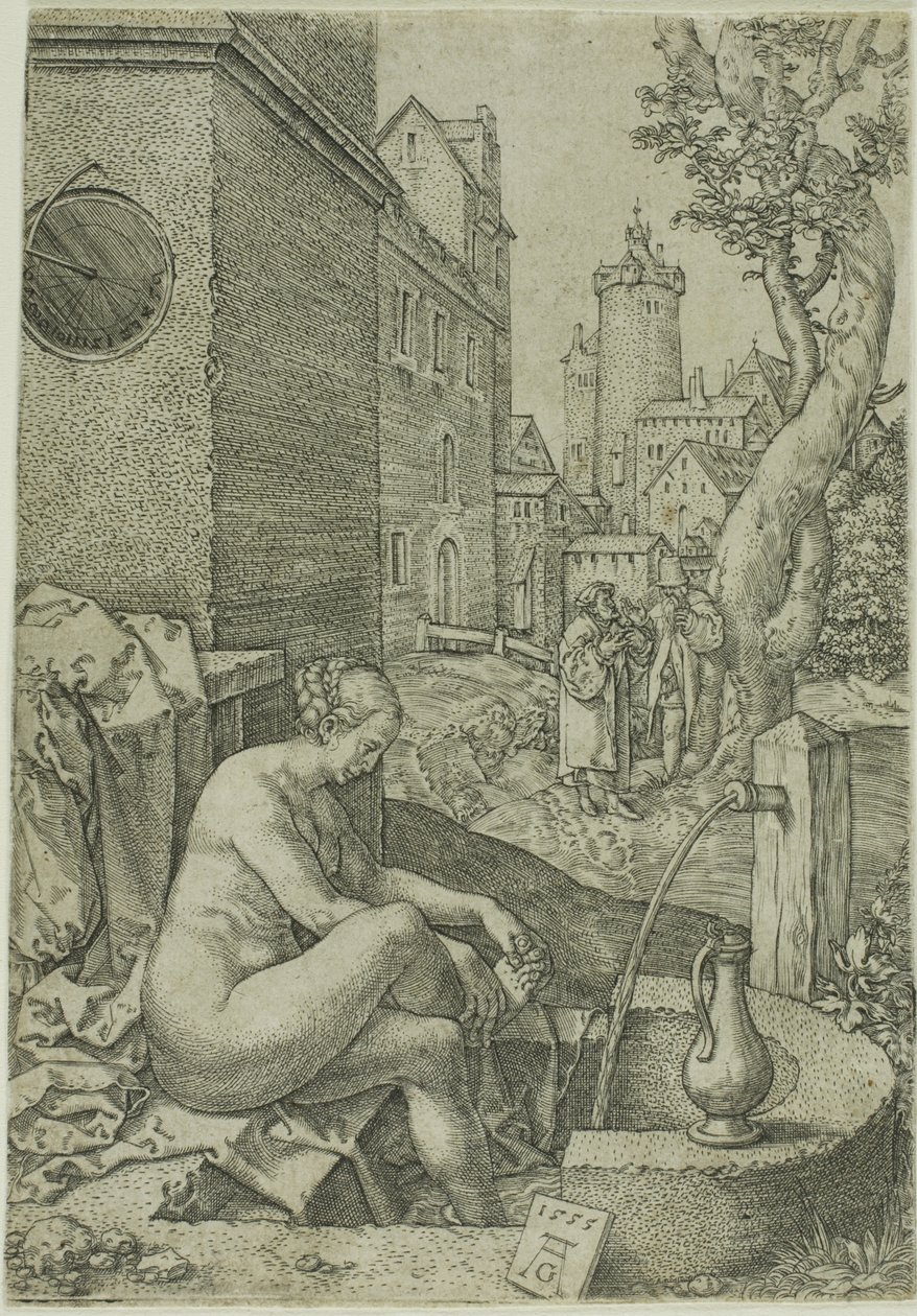 Susanna von den Ältesten überrascht, aus Die Geschichte von Susanna von Heinrich Aldegrever