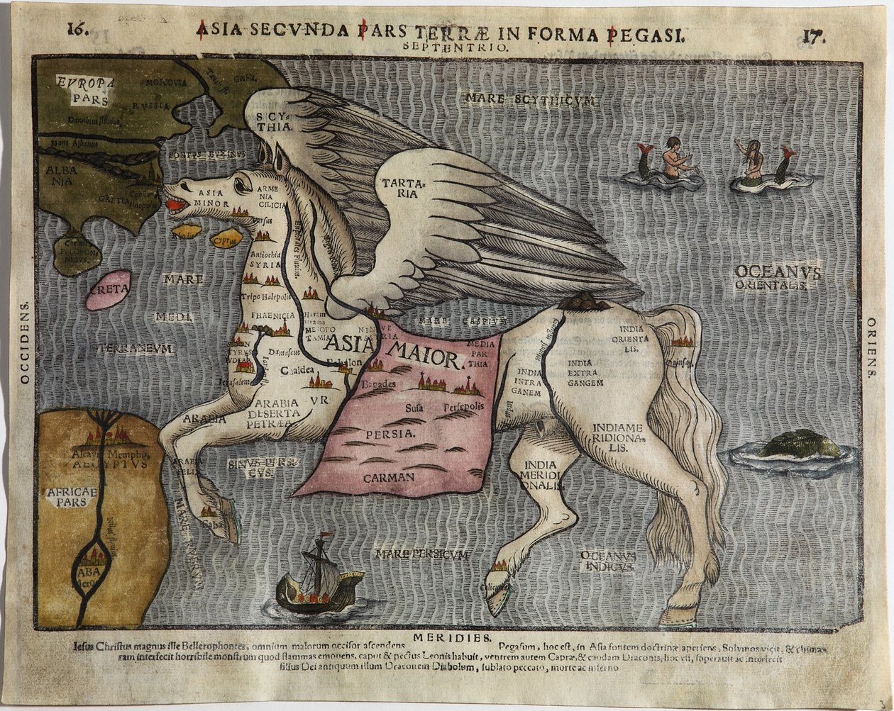 Asia Secunda Pars Terrae in Forma Pegasi von Heinrich Bünting