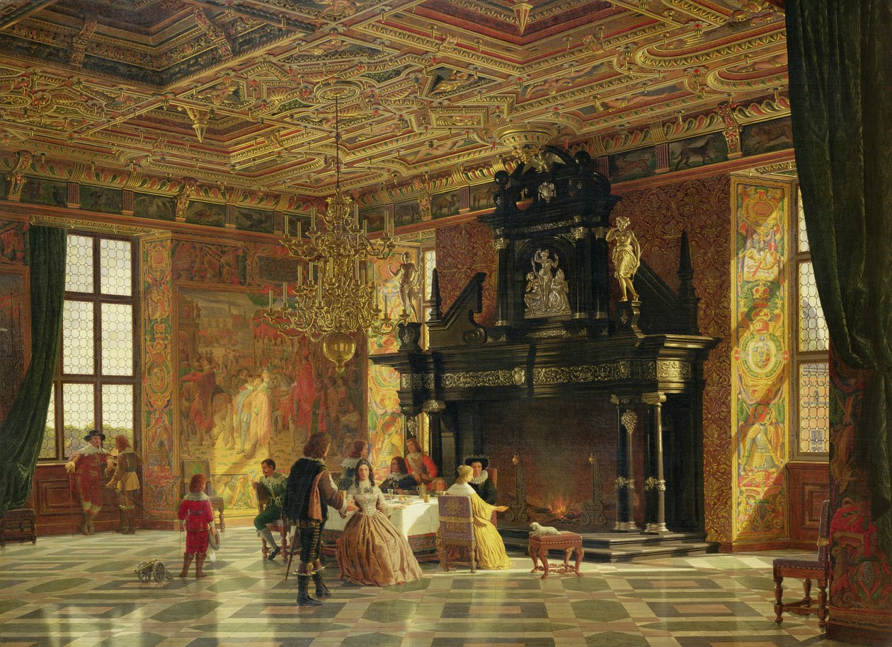 Innenraum der Rittersaal, Schloss Fredericksborg, nahe Kopenhagen von Heinrich Hansen