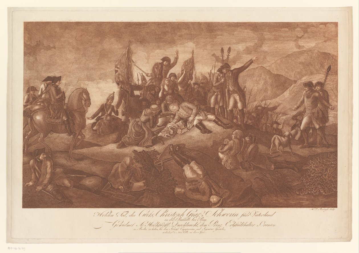Heldentod von Christoph Schwerin in der Schlacht um Prag von Heinrich Jan Penningh
