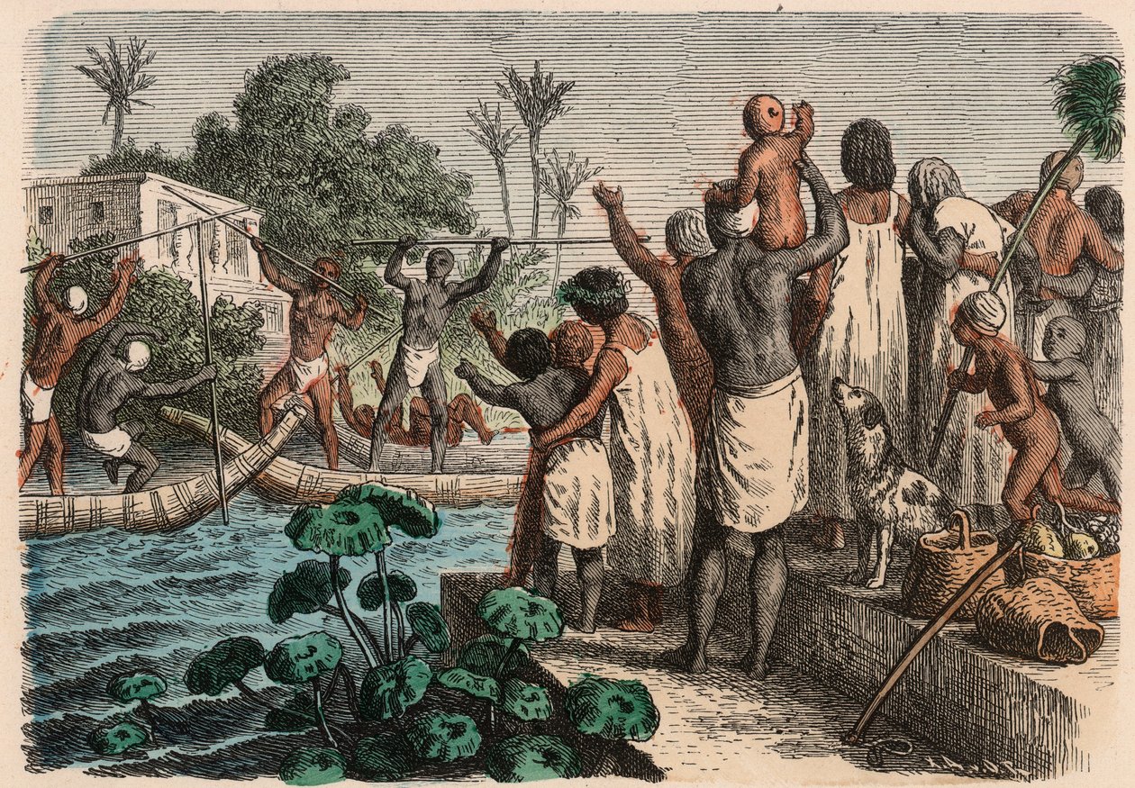 Antikes Ägypten: Wasserstechen, 1866 von Heinrich Leutemann