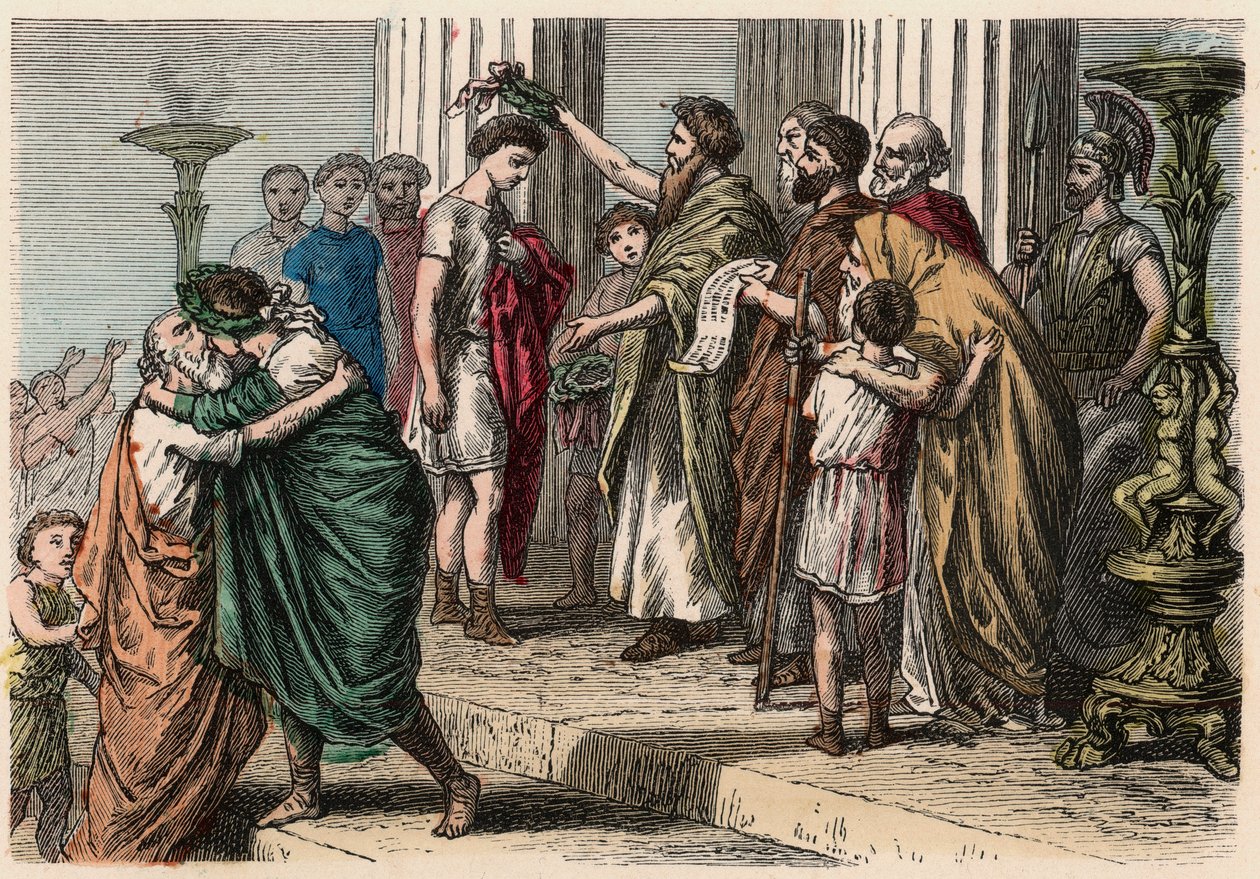 Antikes Griechenland: Krönung des olympischen Siegers, 1866 von Heinrich Leutemann