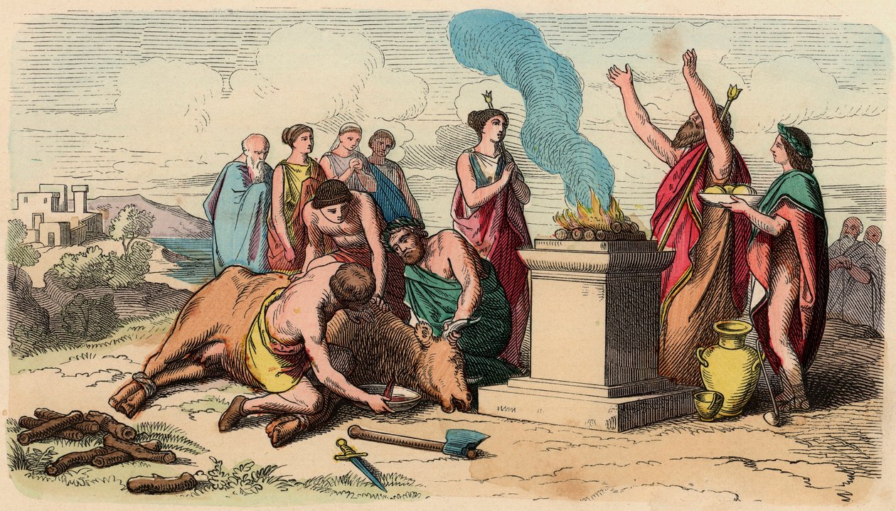 Antikes Griechenland: Ritual der Stieropferung - Griechenland zur Zeit der Könige von Heinrich Leutemann