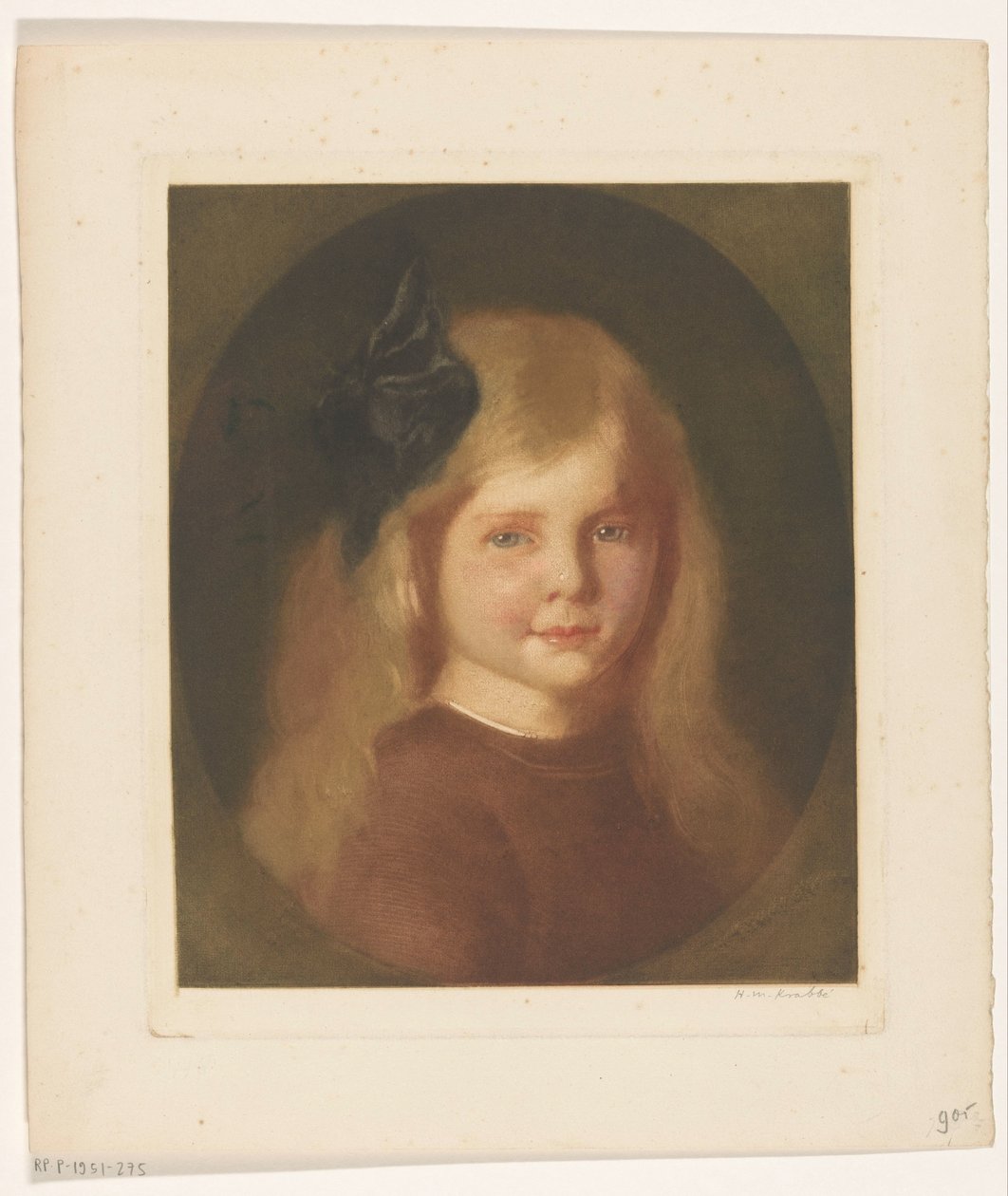 Porträt eines unbekannten Mädchens von Heinrich M. Krabbé (signed by artist)