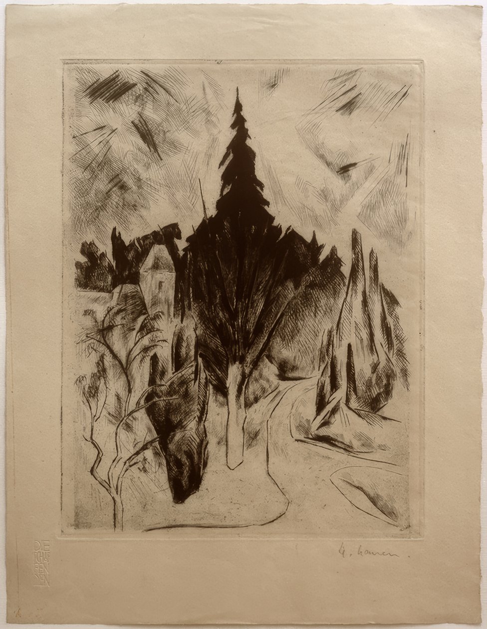 Park am Morgen von Heinrich Nauen