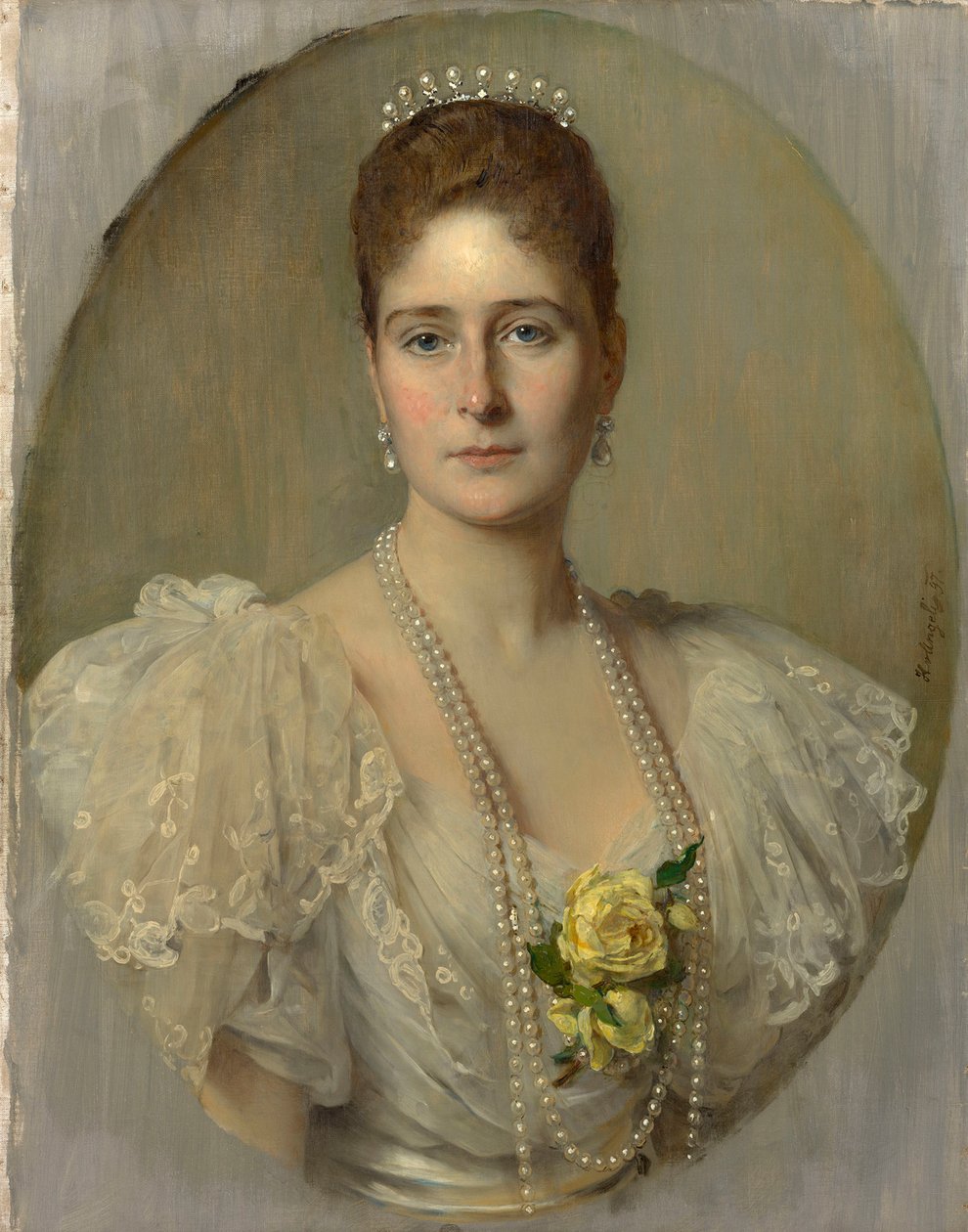 Porträt der Kaiserin Alexandra Fjodorowna von Russland 1872-1918, Ehefrau von Zar Nikolaus II., 1897 von Heinrich von Angeli
