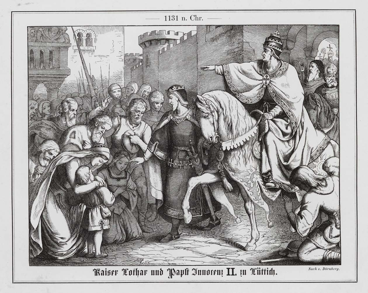 Der Heilige Römische Kaiser Lothar III. trifft Papst Innozenz II. in Lüttich von Heinrich von Doernberg