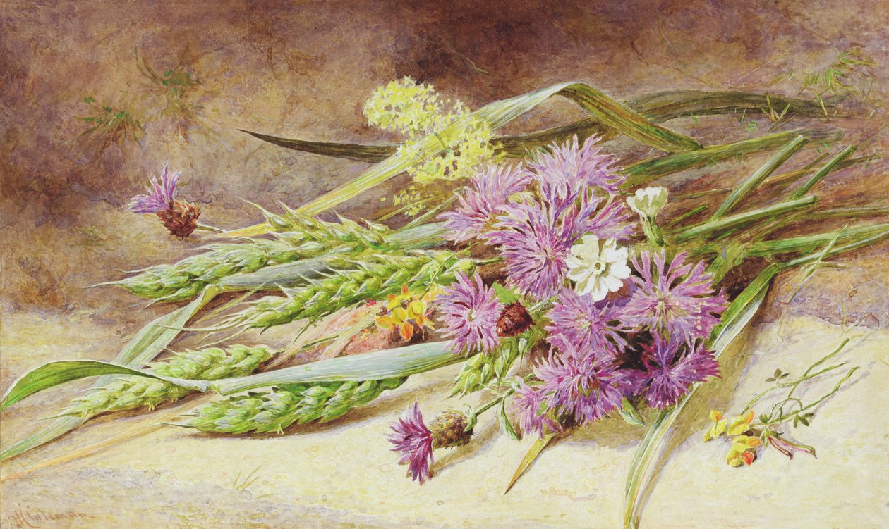 Grüner Weizen und Wildblumen von Helen Cordelia Coleman Angell