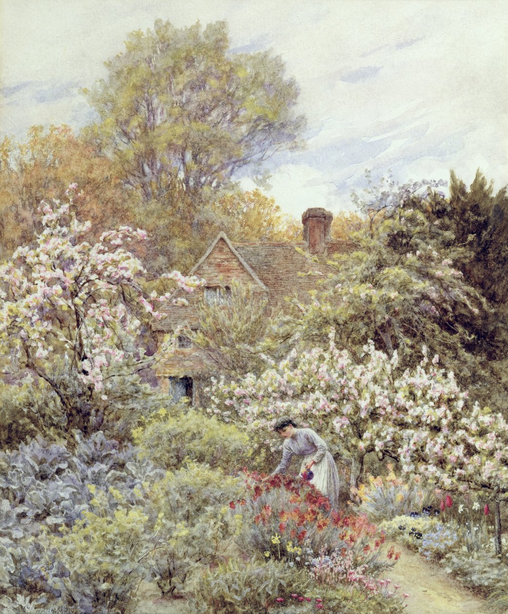 Ein Garten im Frühling von Helen Allingham