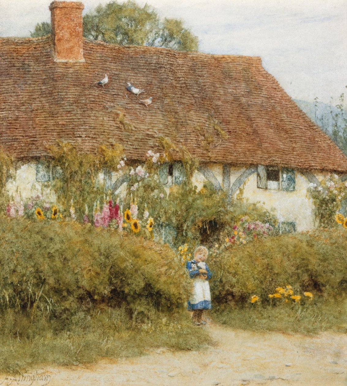 Cottage in West Horsley, Surrey von Helen Allingham