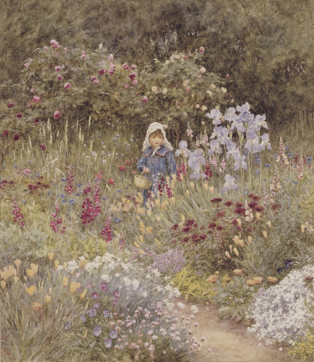 Minna, Illustration zu Happy England von Marcus Huish, veröffentlicht von A & C Black, 1904 von Helen Allingham