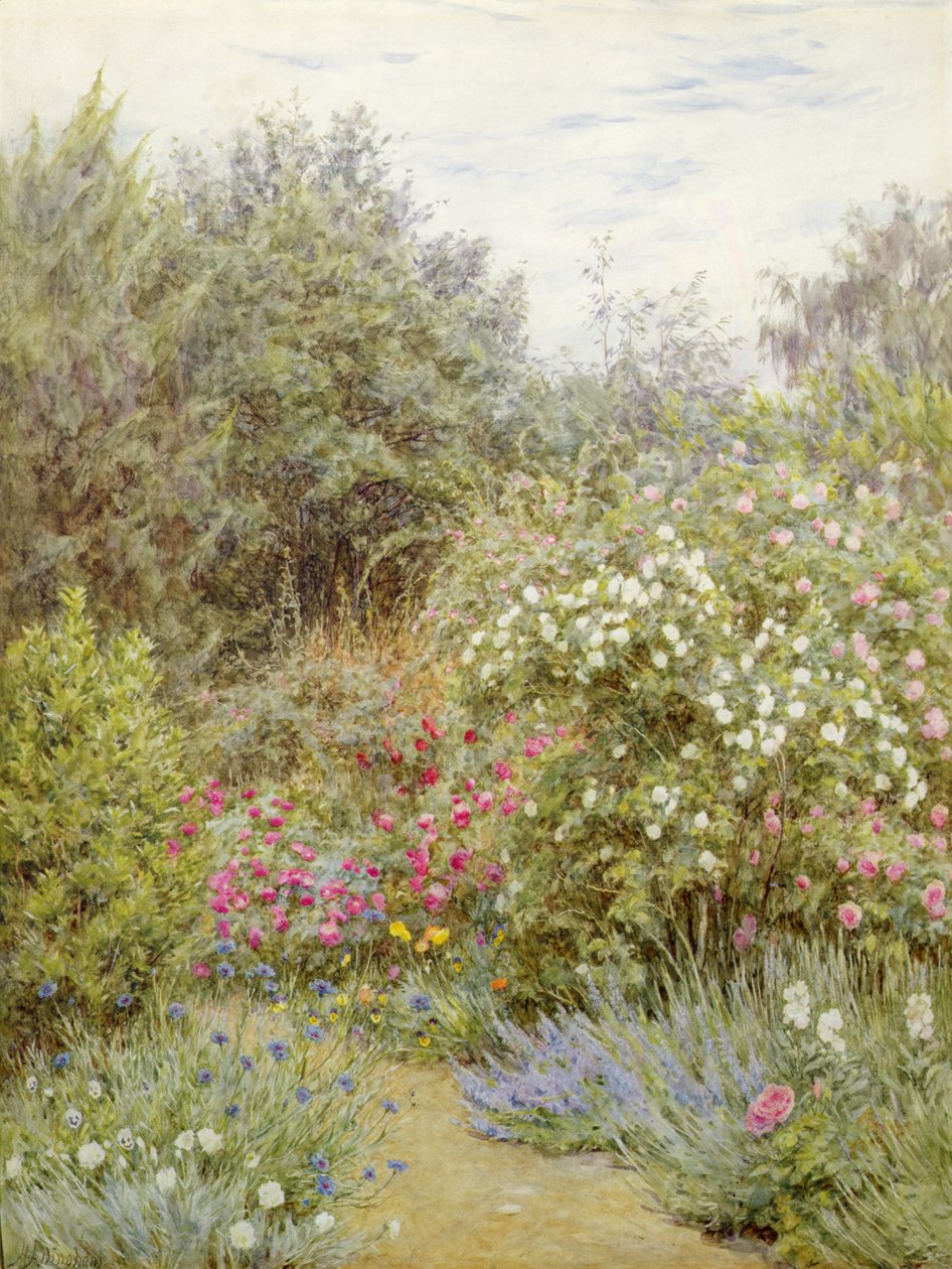 Rosen im Garten von Gertrude Jekyll, Surrey von Helen Allingham