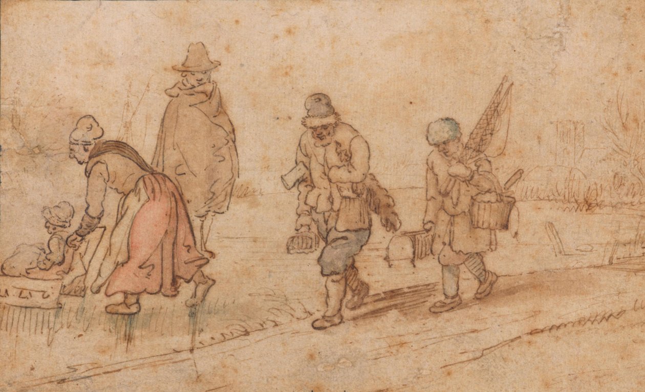 Figuren in winterlicher Landschaft von Hendrick Avercamp