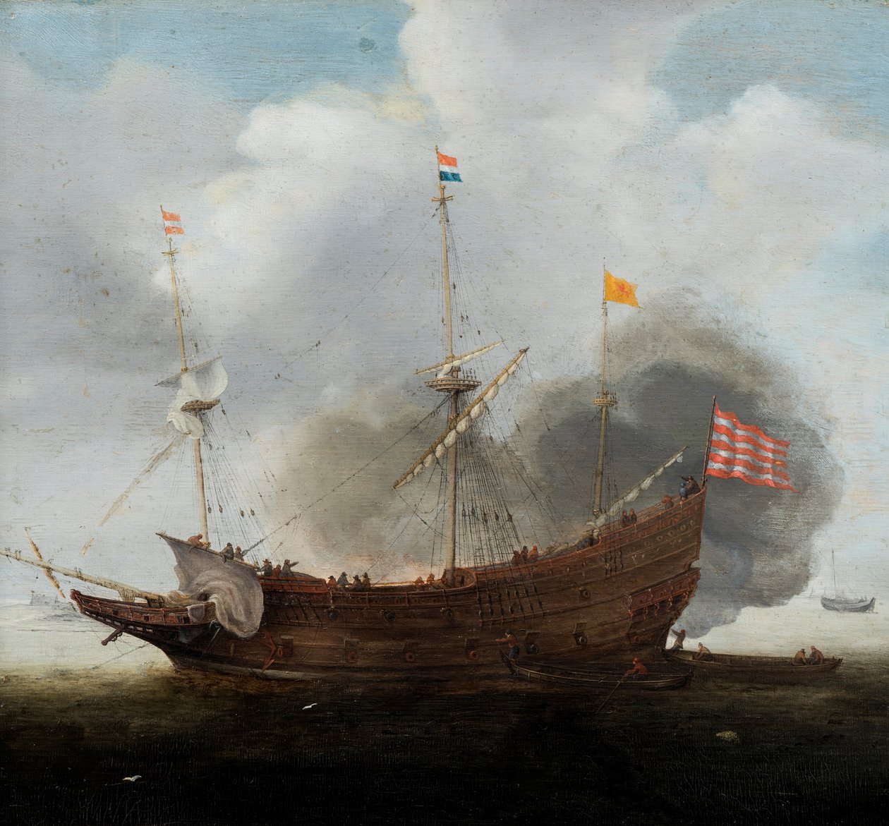 Ein Kriegsschiff von Hendrick Cornelisz Vroom
