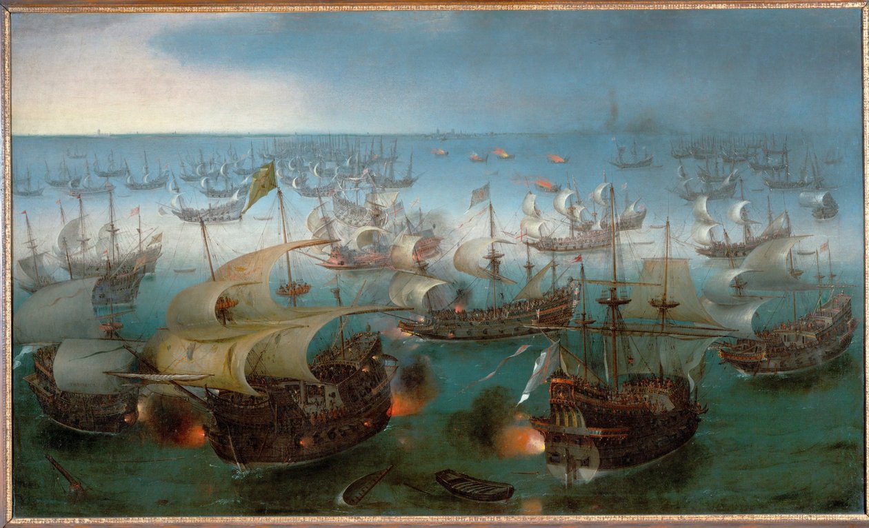 Seeschlacht zwischen der spanischen Armada und englischen Seestreitkräften von Hendrick Cornelisz Vroom