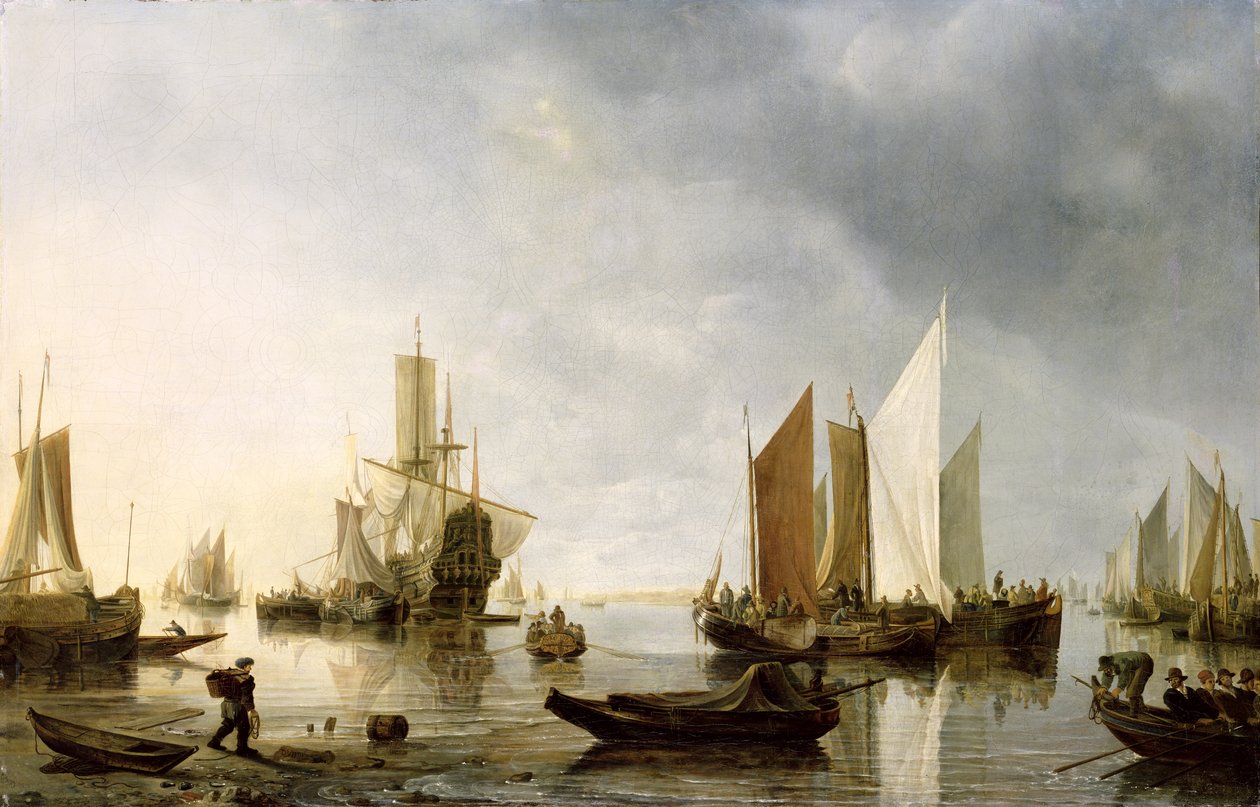 Hafen mit verankerten Schiffen, 1655-60 von Hendrick Dubbels