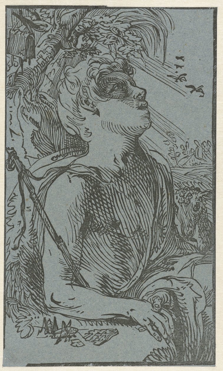 Johannes der Täufer in der Wildnis von Hendrick Goltzius (attributed to)