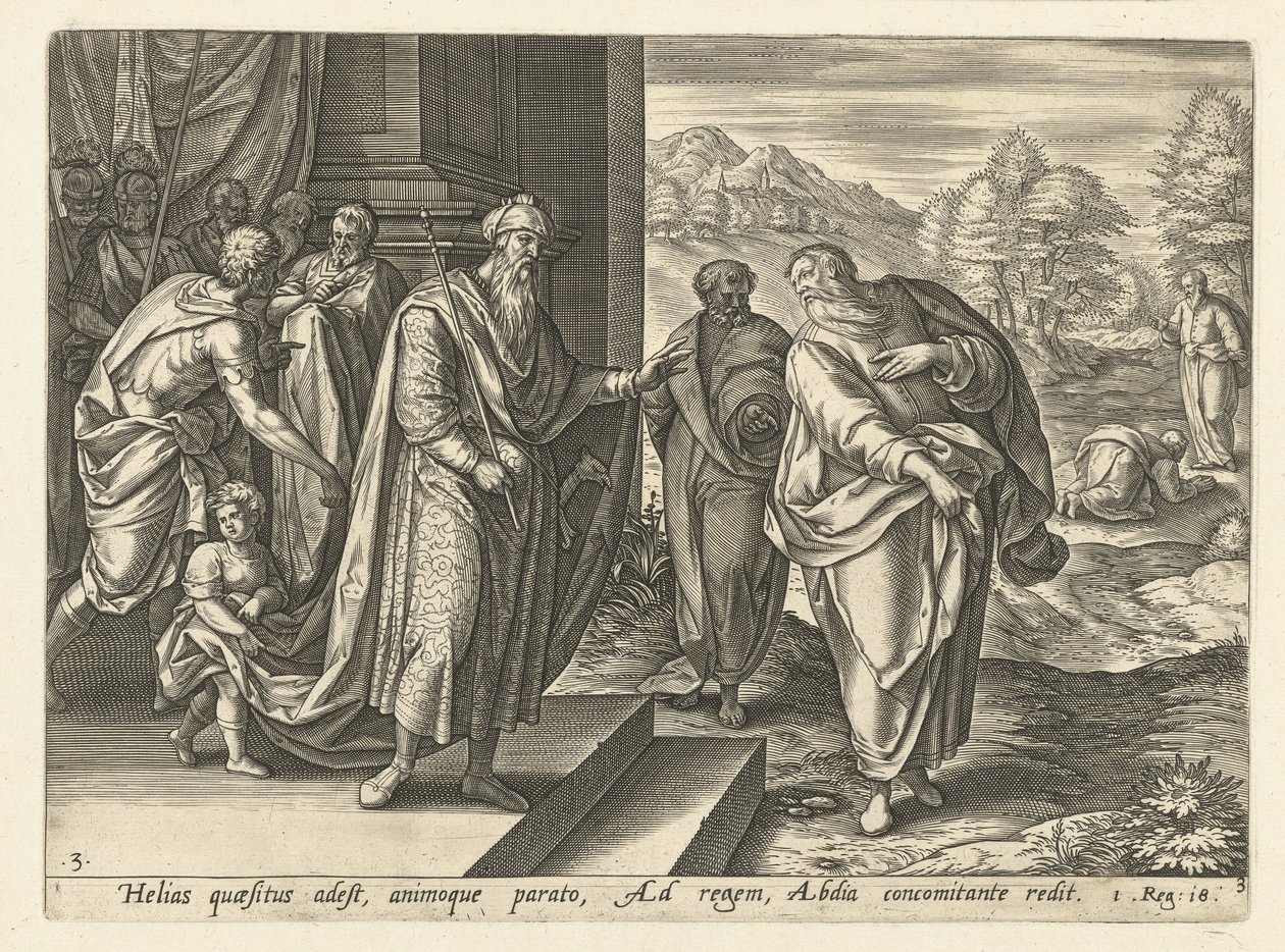 Elia spricht zum zweiten Mal mit König Ahab von Hendrick Goltzius (rejected attribution)