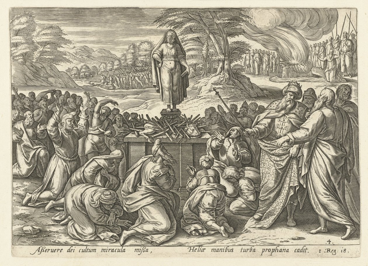 Elia wetteifert mit den Propheten des Baal von Hendrick Goltzius (rejected attribution)