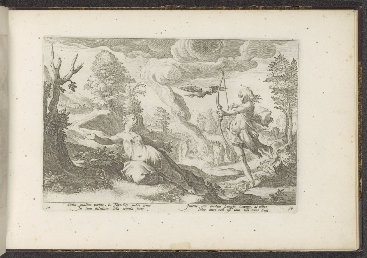 Apollo tötet Coronis von Hendrick Goltzius (workshop of)