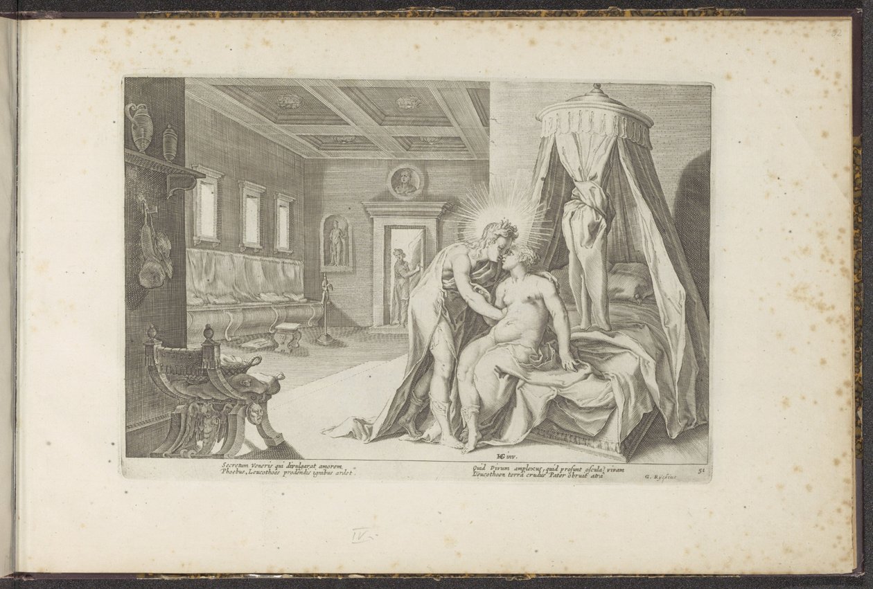Apollo verführt Leucothea von Hendrick Goltzius (workshop of)