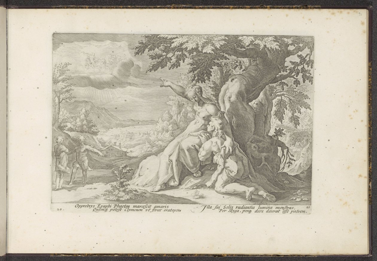 Clymene zeigt Phaëthon seinen Vater, den Sonnengott (Ovidius