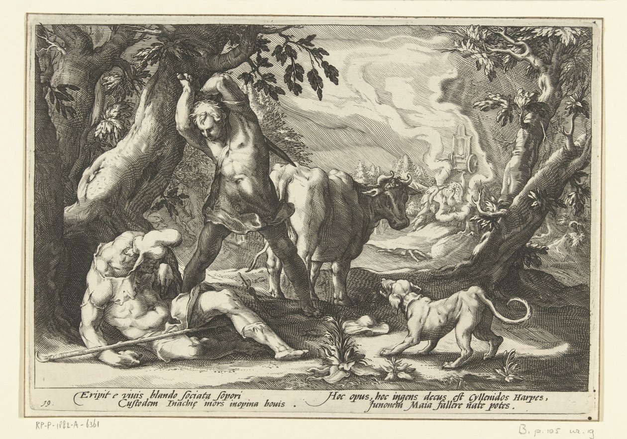 Merkur tötet Argus von Hendrick Goltzius (workshop of)