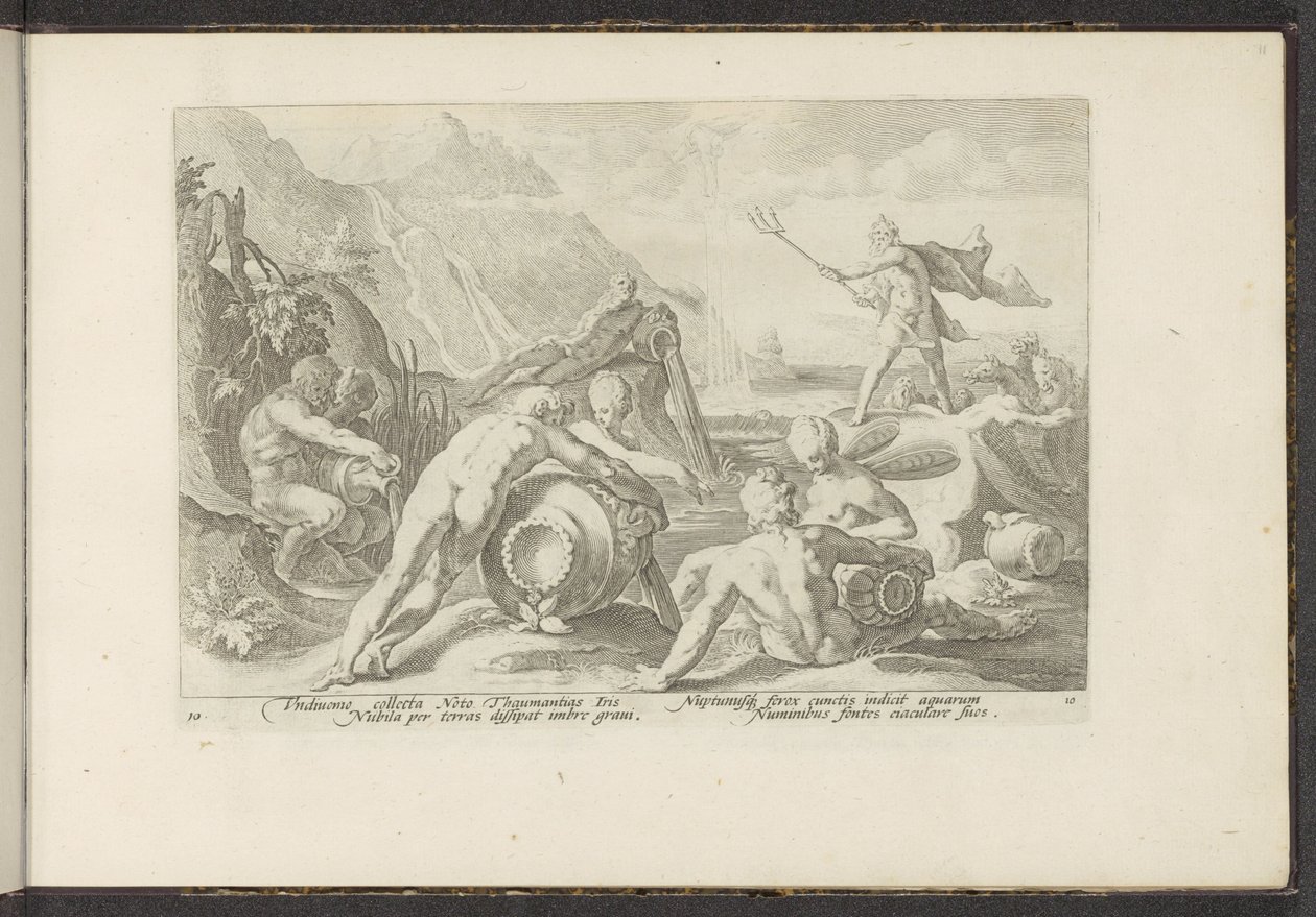 Neptun und die Flussgötter verursachen eine Sintflut von Hendrick Goltzius (workshop of)